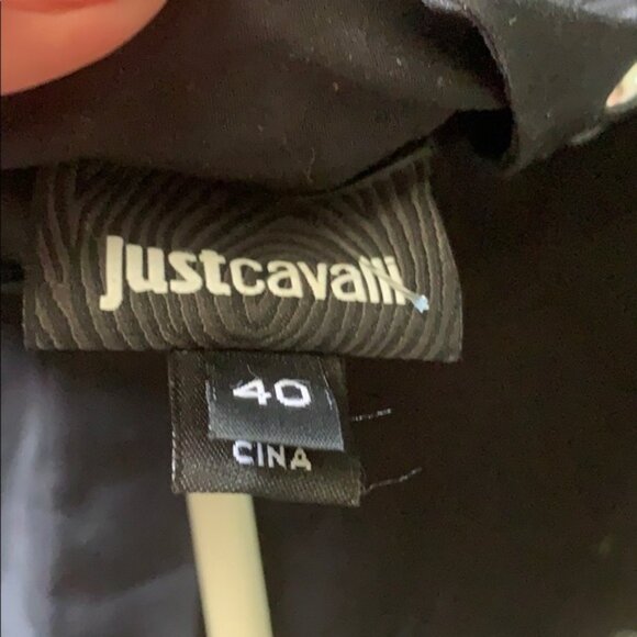 - Just Cavalli Ruffle frill silk black Blouse Size 40 - Picture 9 of 11